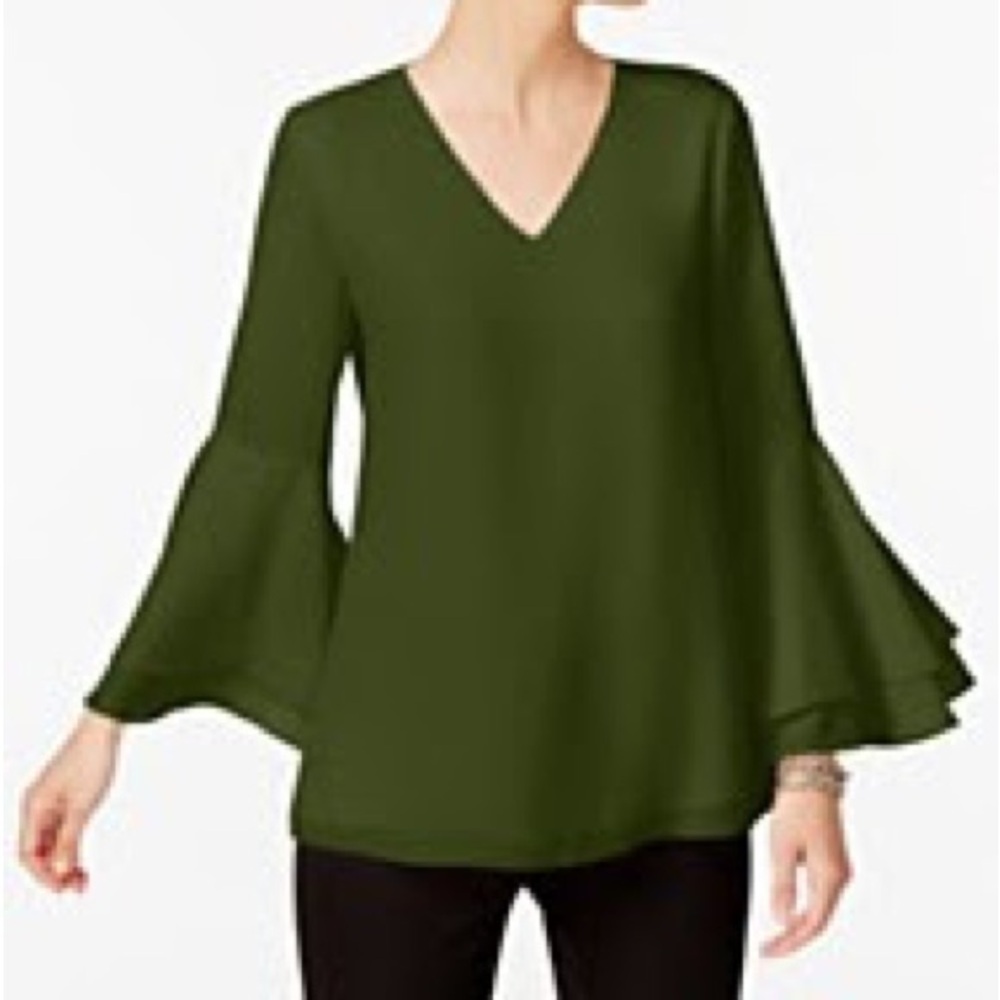 Alfani Flowy Top with Bell Sleeves Black (16) - Picture 13 of 14